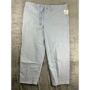 Mantles Men's Pants XL Light Blue 100% Cotton Drawstring Casual Dress Summer Tag